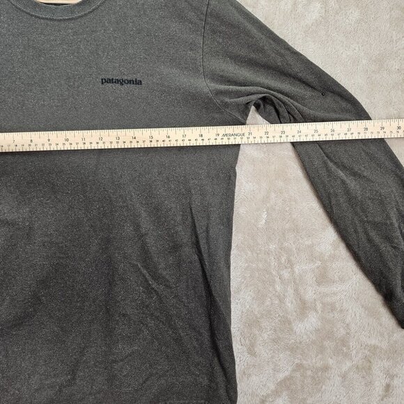 Patagonia Responsibili-Tee Sweatshirt Mens Size S Gray Logo T-Shirt Long Sleeve - Picture 4 of 10